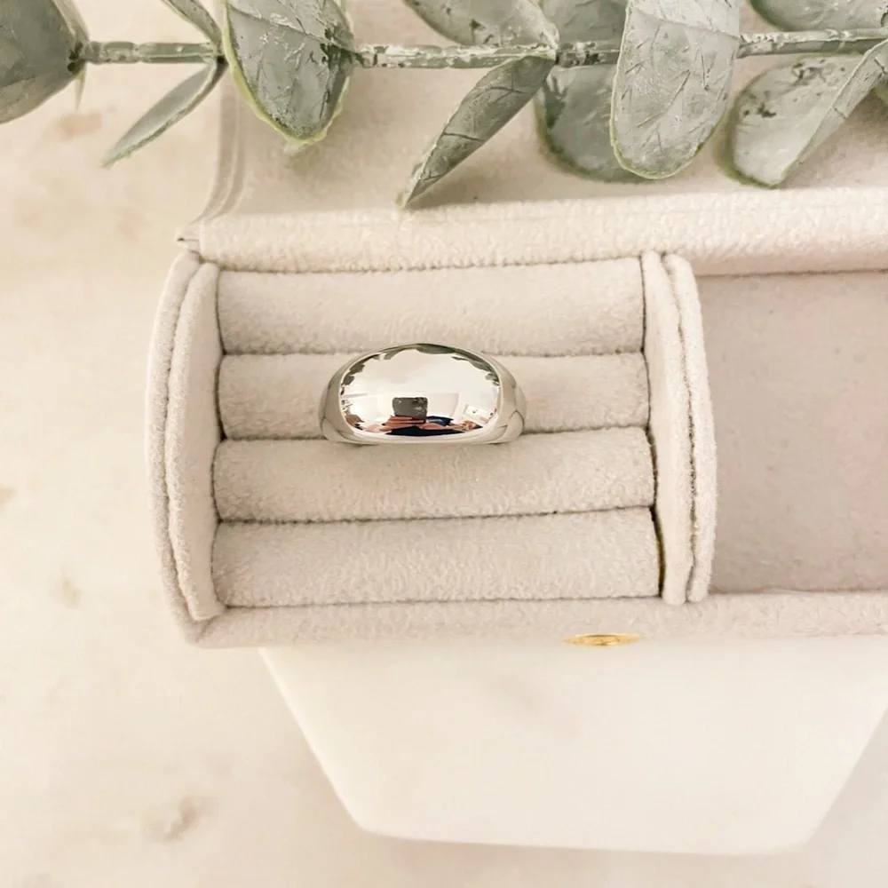 925 Sterling Silver Dome Ring Chunky Ring Thumb Ring Thick Ring Boho Ring